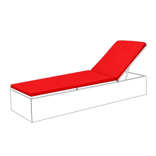 Red outdoor rattan - red, lounger