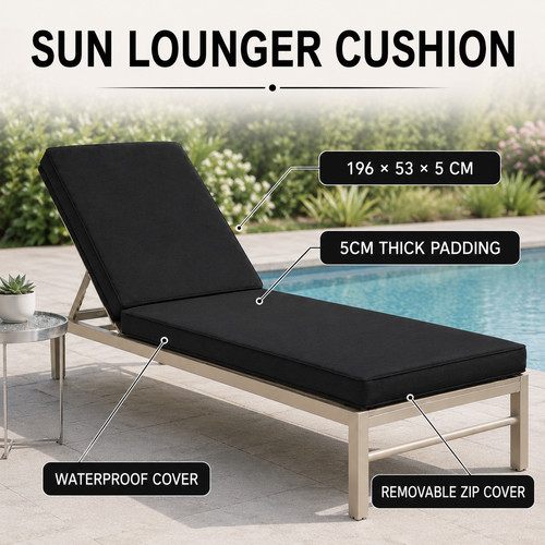 Waterproof sun lounger cushion - waterproof,